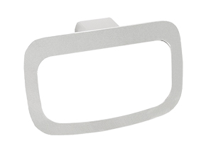 Manhattan Hand Towel Ring Gloss White & Chrome