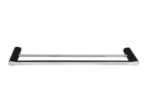 Manhattan Double Towel Rail 600mm Matte Black & Chrome