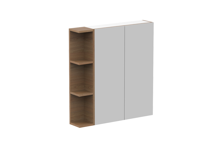 Glacier Shelf Mirrored Cabinet 750