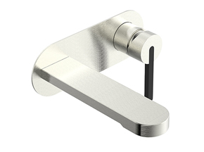 Bronx Wall Basin Set Brushed Nickel & Matte Black