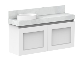 Gloss White Basin, Left Offset