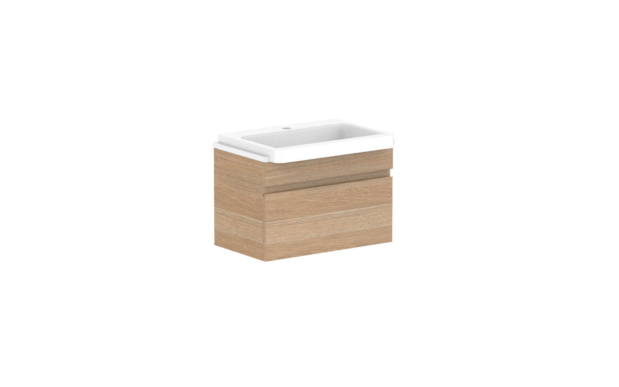 Glacier Semi-Recessed All-Drawer, 600 Slim, Wall Hung