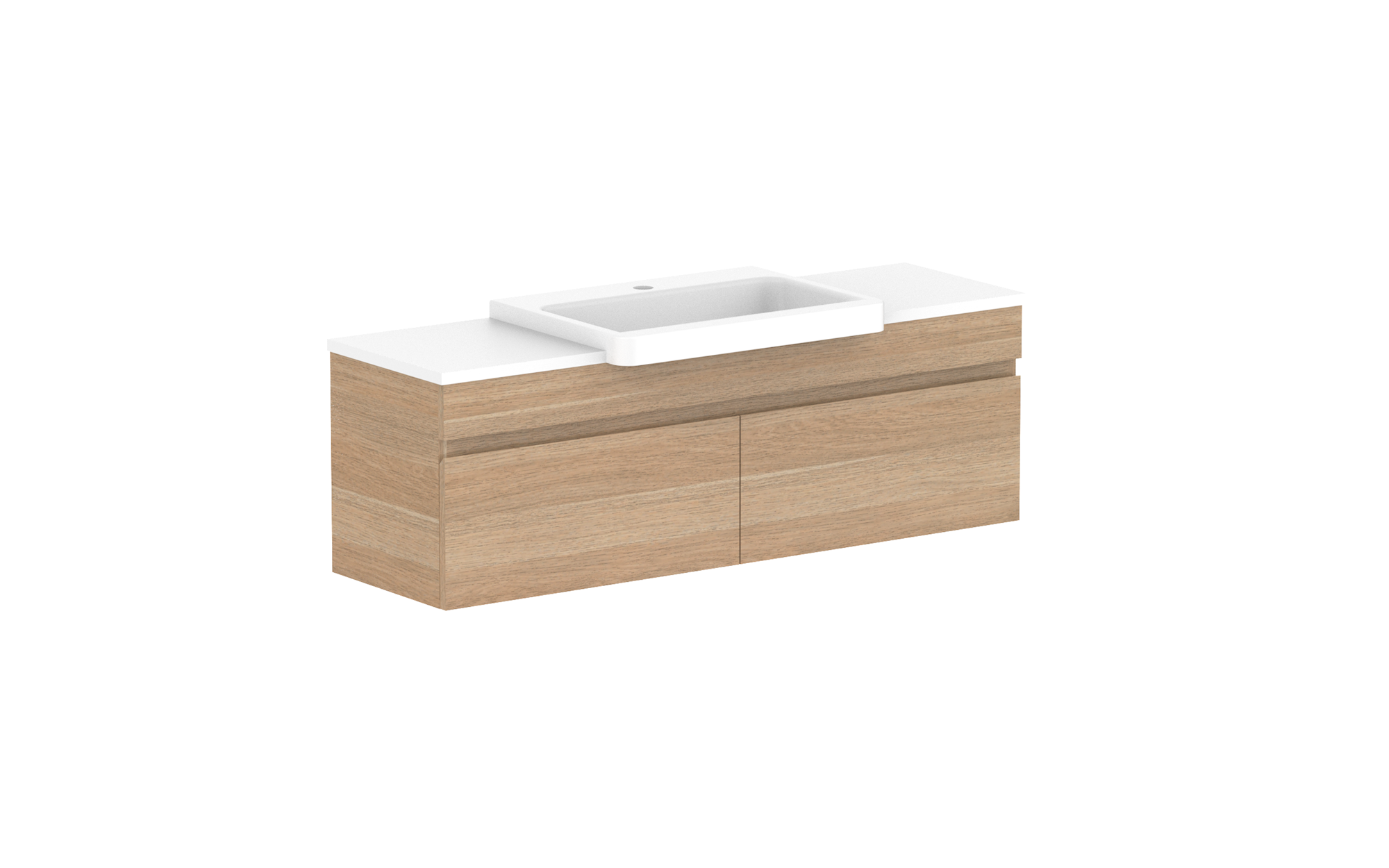 Glacier Semi-Recessed All-Drawer, 1200 Slim, Wall Hung