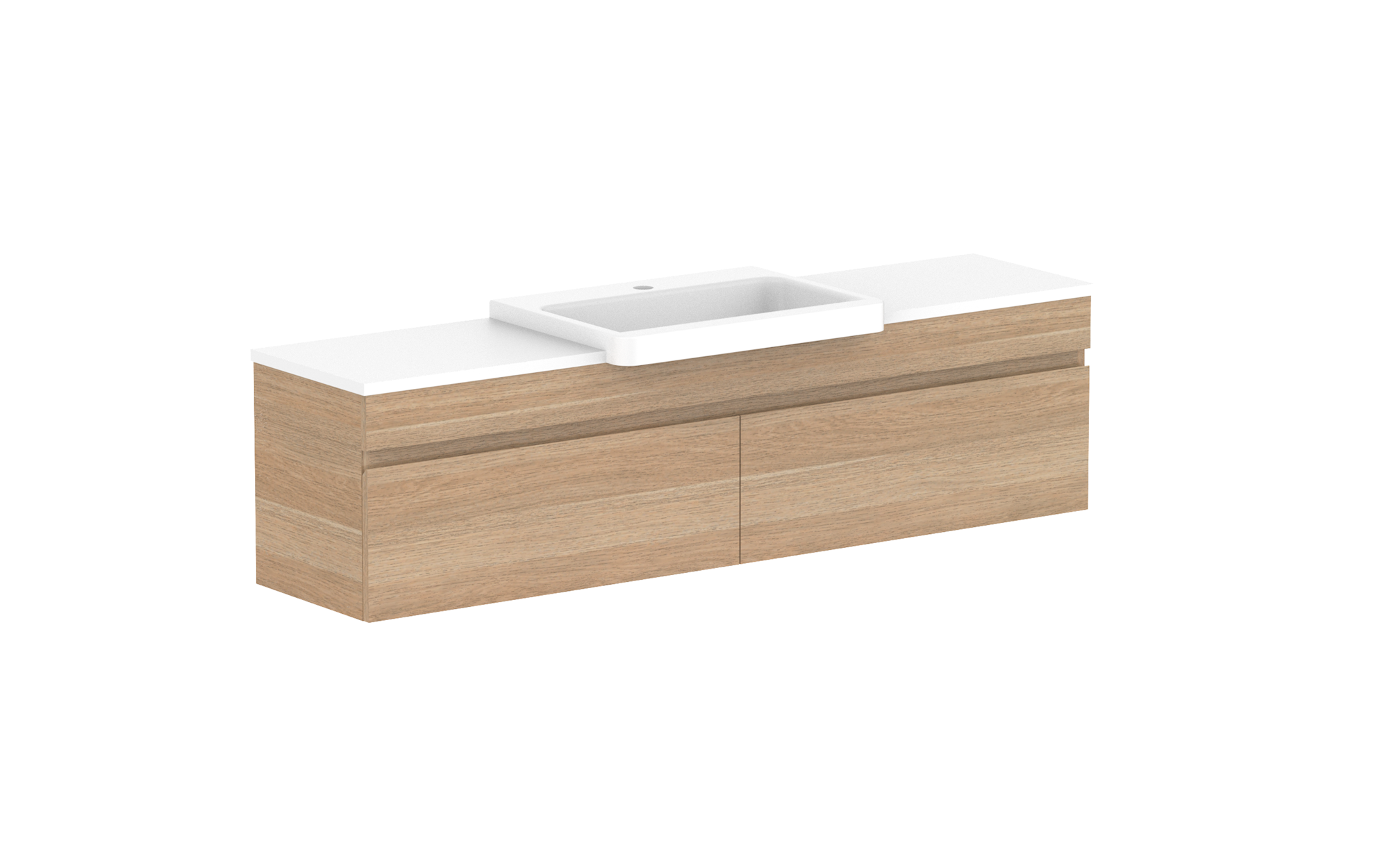 Glacier Semi-Recessed All-Drawer, 1500 Slim, Wall Hung