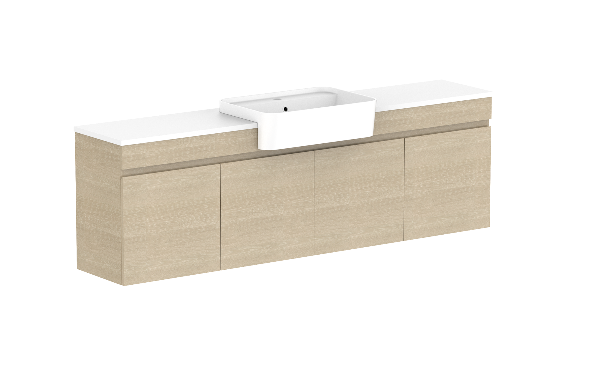 Glacier Semi-Recessed All-Door, 1800 Twin, Wall Hung