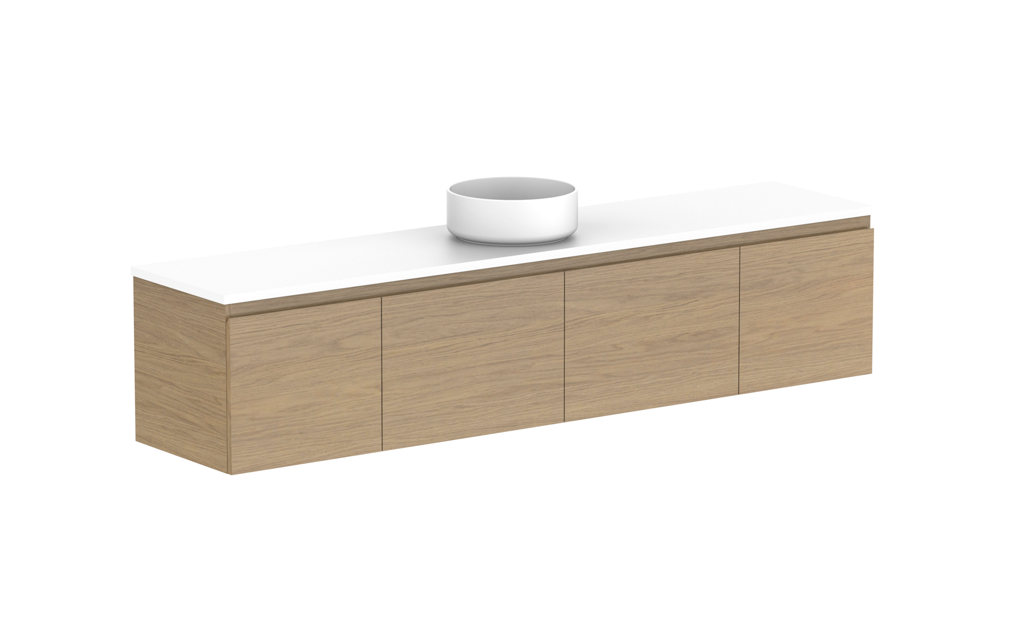 Glacier Ensuite Door & Drawer, 1800 Slim, Wall Hung