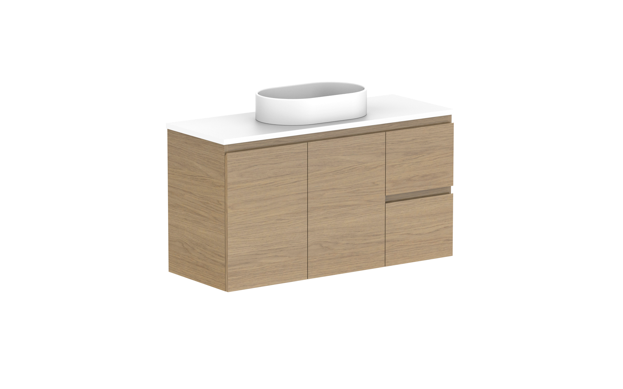 Glacier Ensuite Door & Drawer, 1050 Twin, Wall Hung