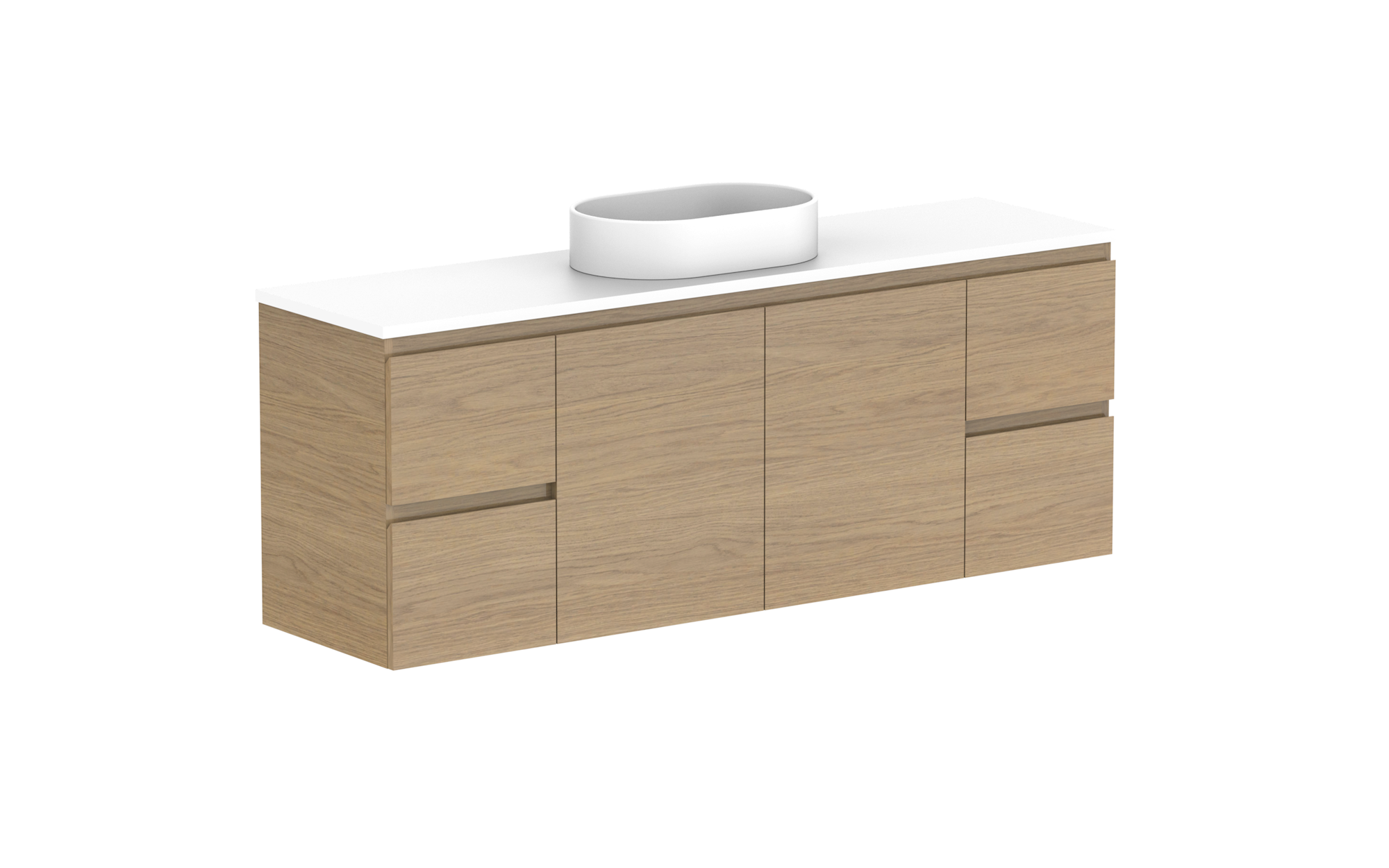 Glacier Ensuite Door & Drawer, 1500 Twin, Wall Hung