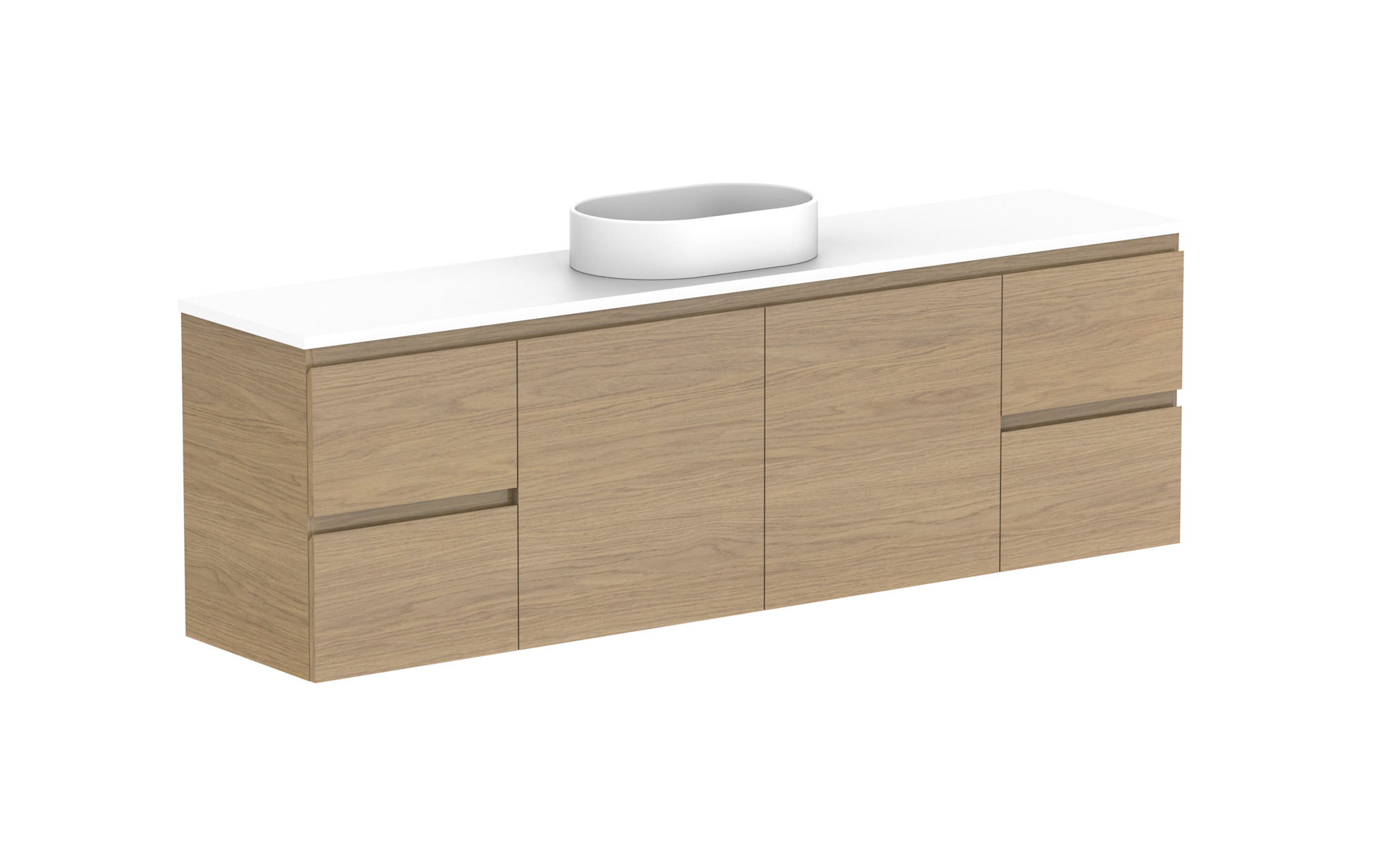 Glacier Ensuite Door & Drawer, 1800 Twin, Wall Hung