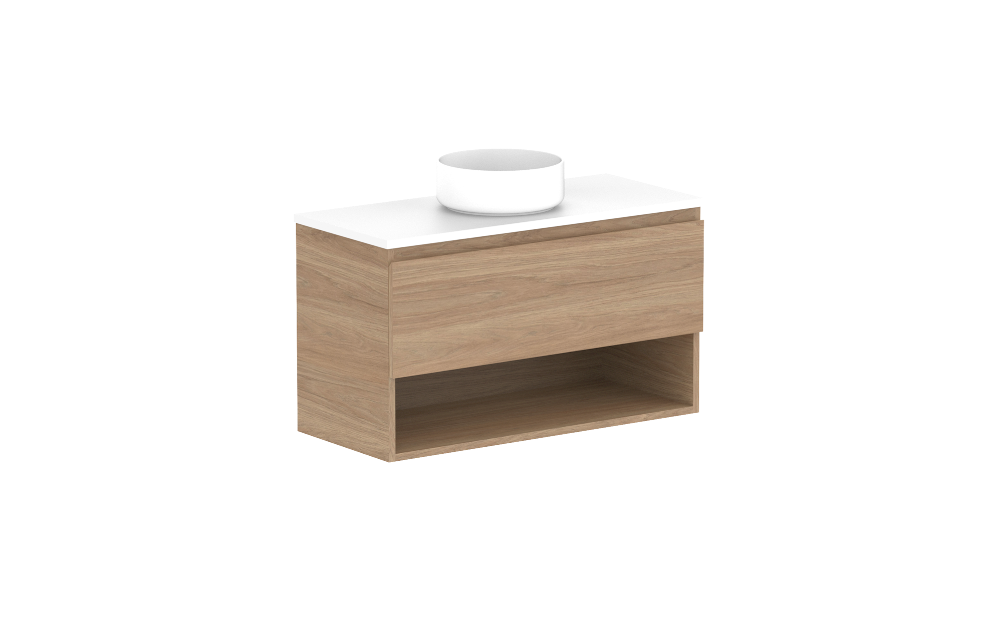 Glacier Ensuite Shelf, 900 Slim, Wall Hung
