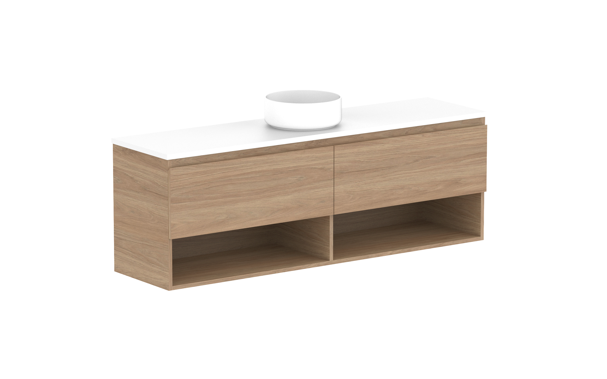 Glacier Ensuite Shelf, 1500 Slim, Wall Hung