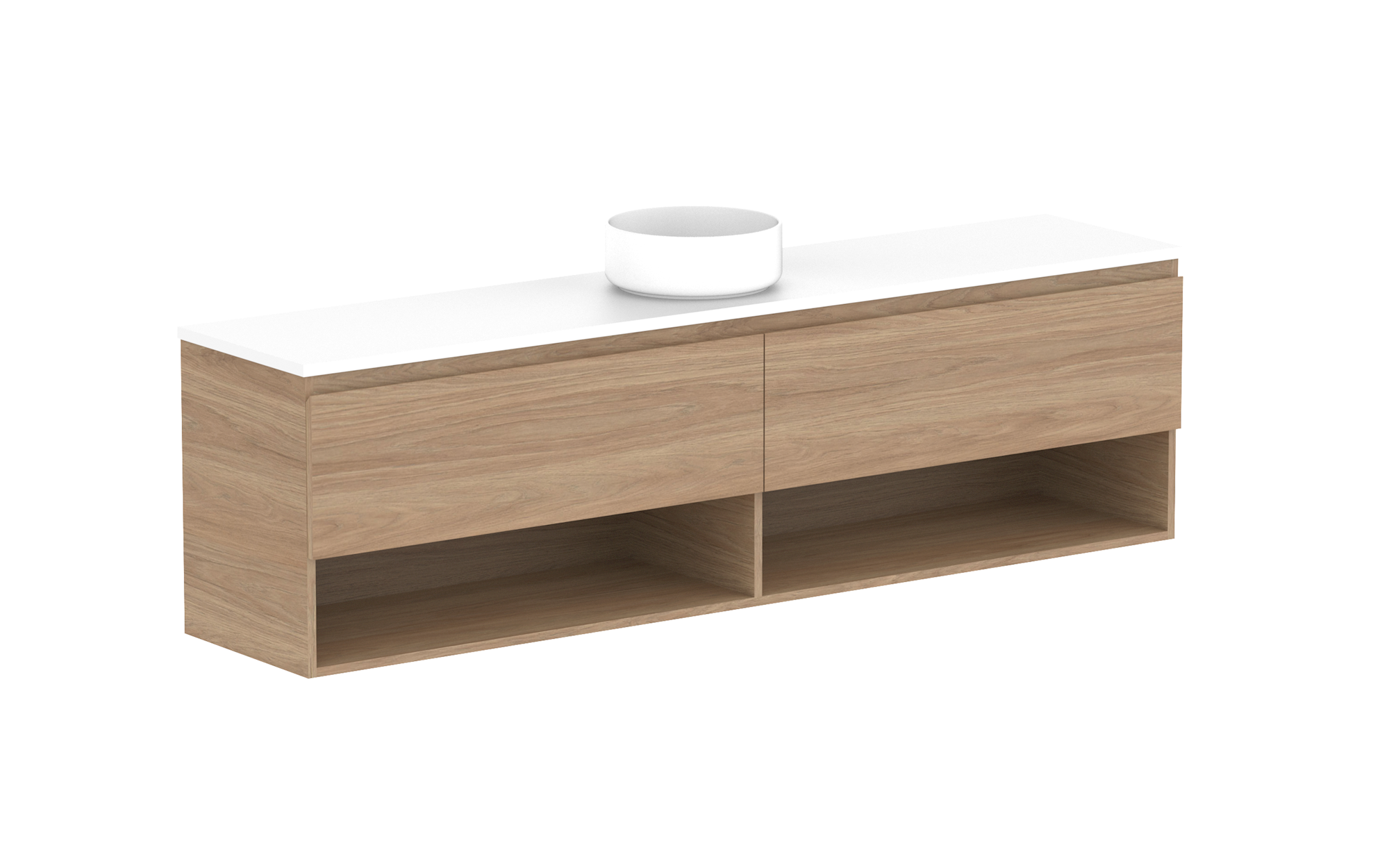 Glacier Ensuite Shelf, 1800 Slim, Wall Hung