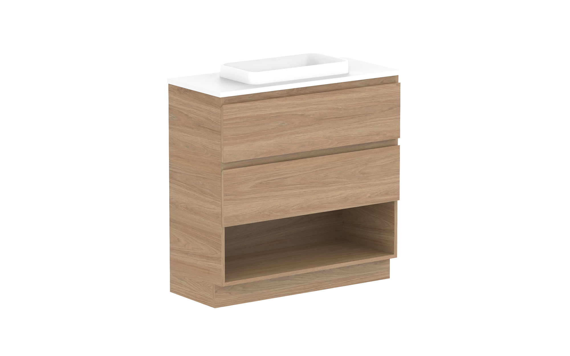 Glacier Ensuite Shelf, 900 Trio, Floor Mount
