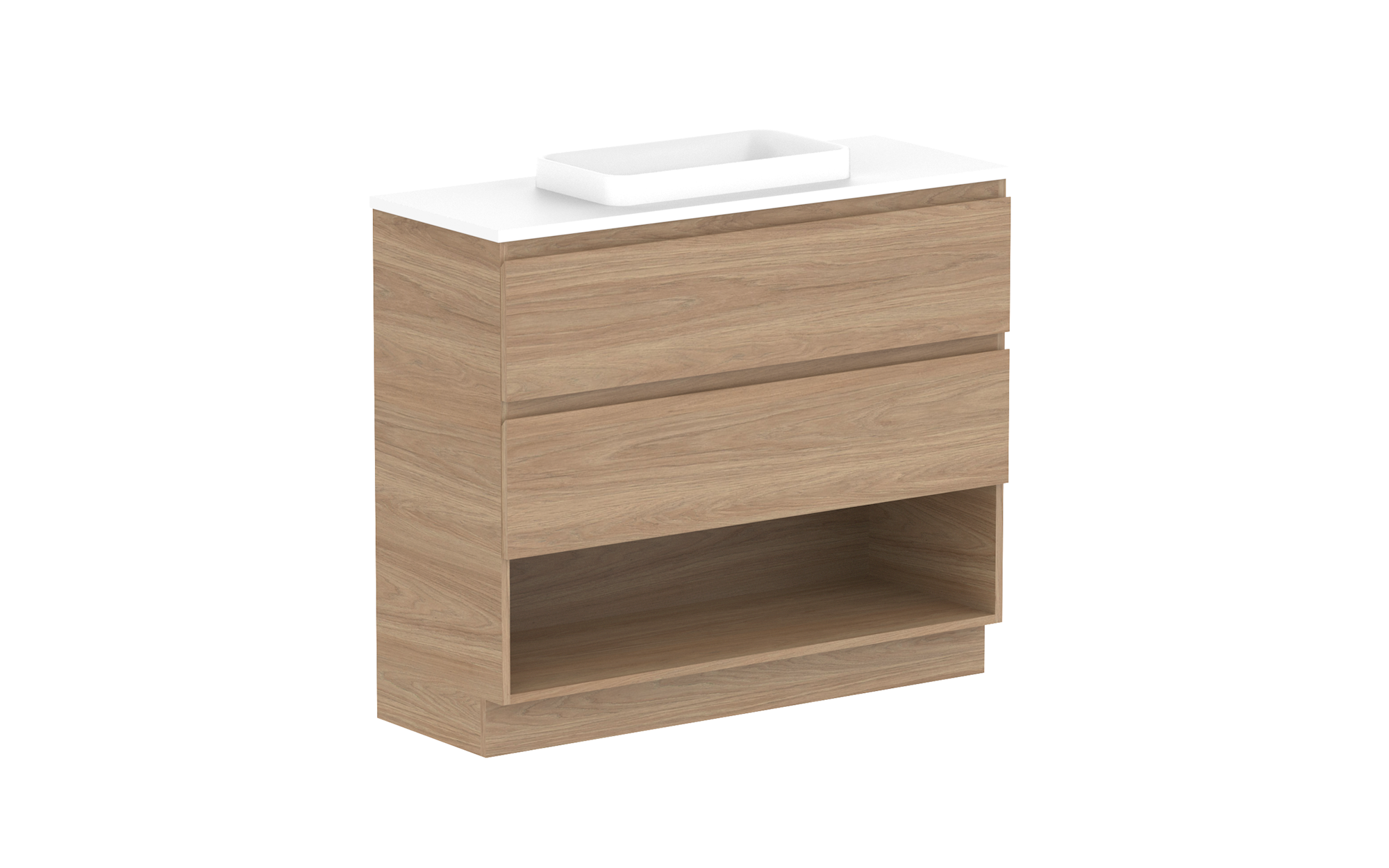 Glacier Ensuite Shelf, 1050 Trio, Floor Mount