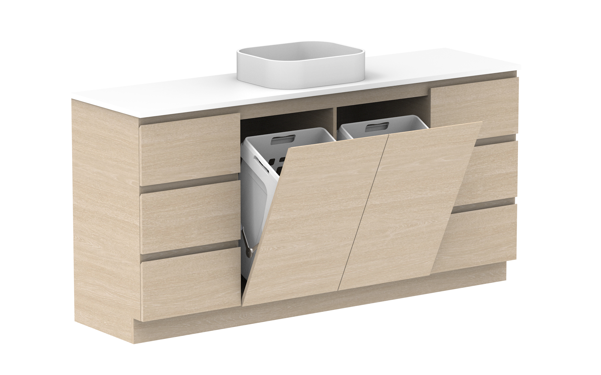 Glacier Hamper, 1800 Trio, Floor Mount