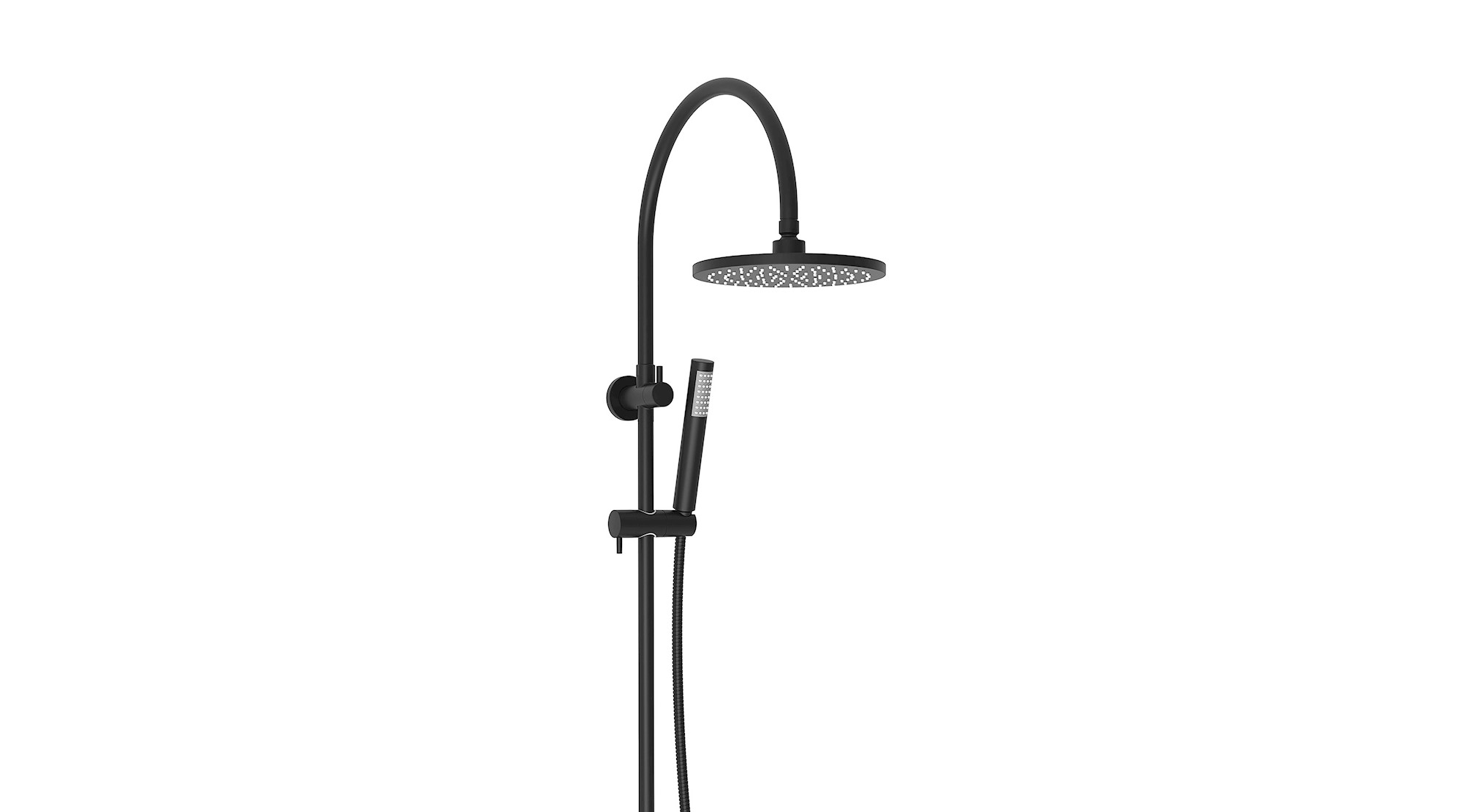Soul Slimline Gooseneck Shower Set Matte Black