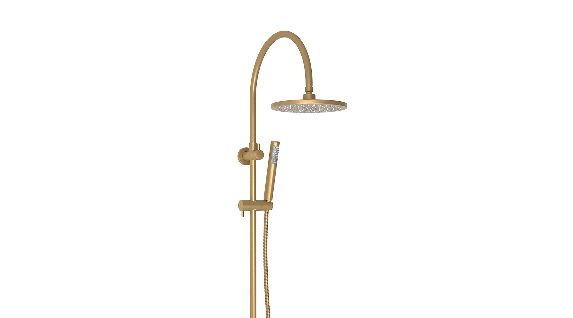 Soul Slimline Gooseneck Shower Set Brushed Brass