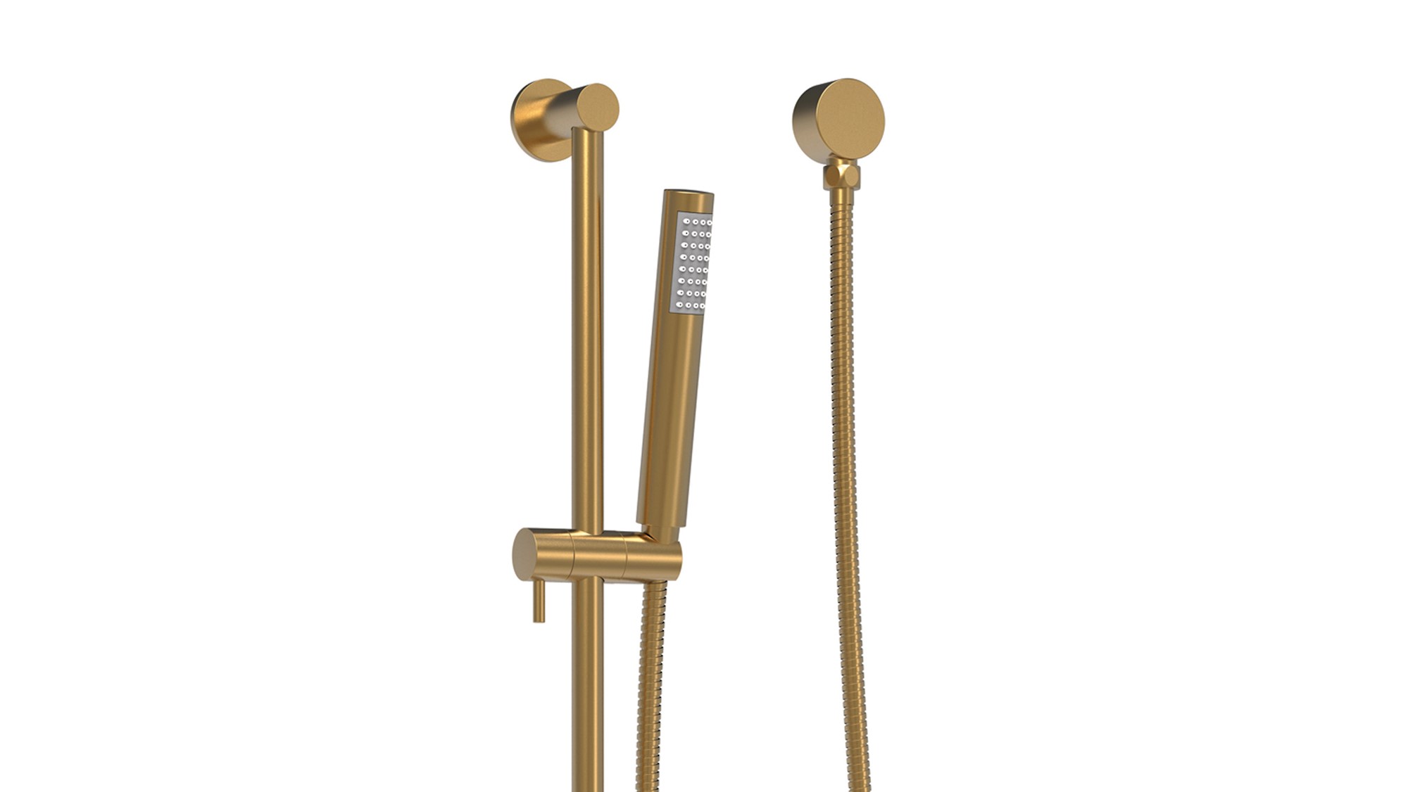 Soul Slimline Hand Shower On Rail Brushed Brass