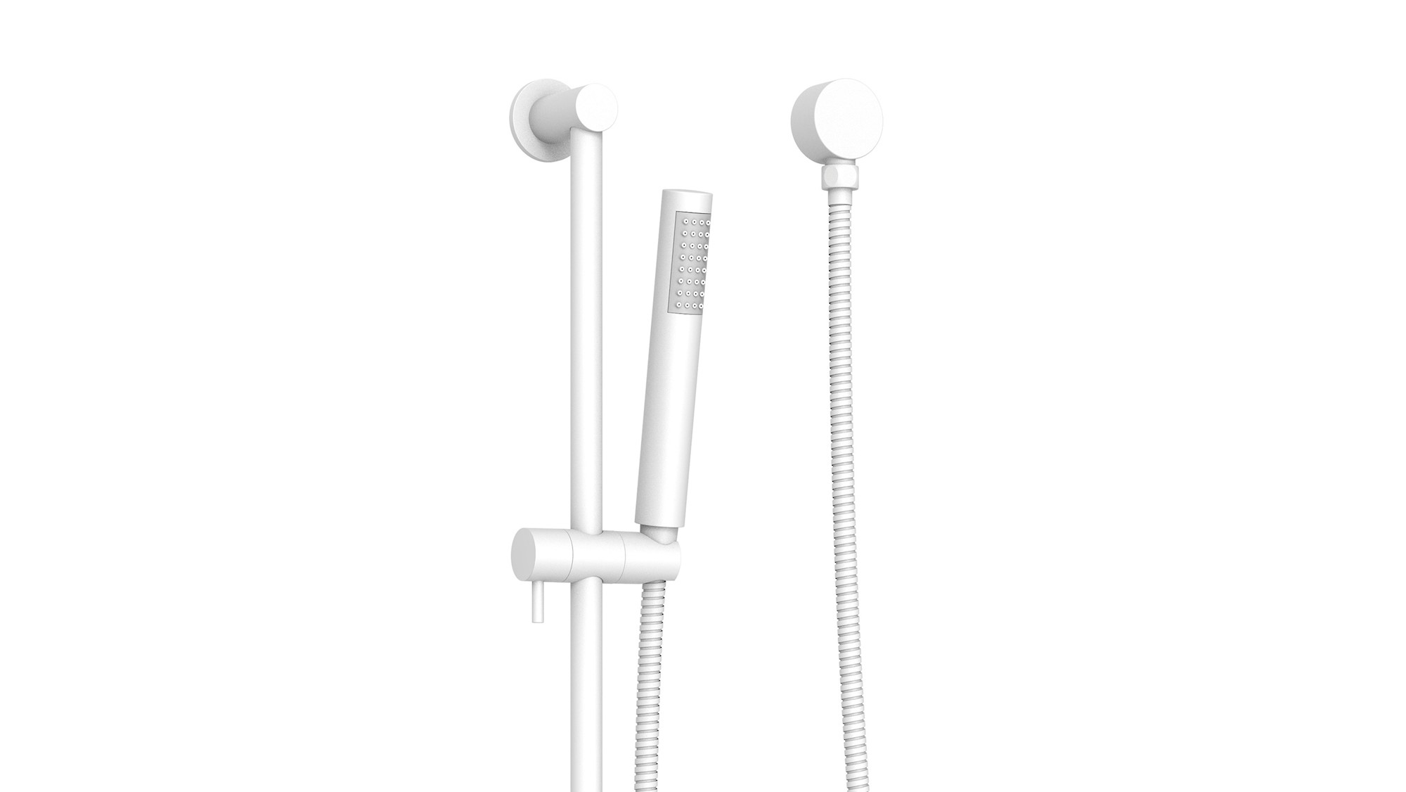 Soul Slimline Hand Shower On Rail Matte White