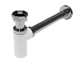 Subway Bottle Trap Matte White & Chrome